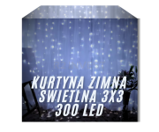 Kurtyna świetlna USB 3m x 3m 300 LED barwa zimna