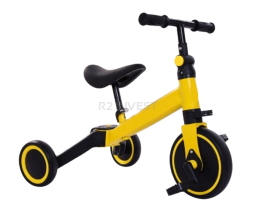 Rowerek biegowy dwu lub trójkołowy żółty