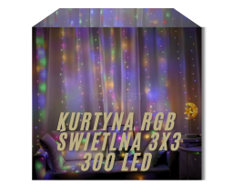 Kurtyna świetlna USB 3m x 3m 300 LED multikolor RGB