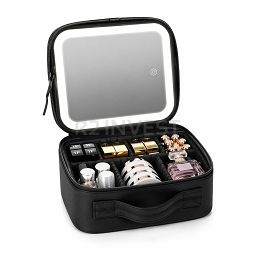 LED Makeup mirror black 25.5x22.5x10.5cm